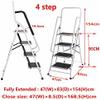 Folding Step Ladder, 4 Steps, Steel with Handrail, Non-Slip Treads, 150 kg Load Capacity view 2