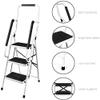 Folding Step Ladder, 4 Steps, Steel with Handrail, Non-Slip Treads, 150 kg Load Capacity view 4
