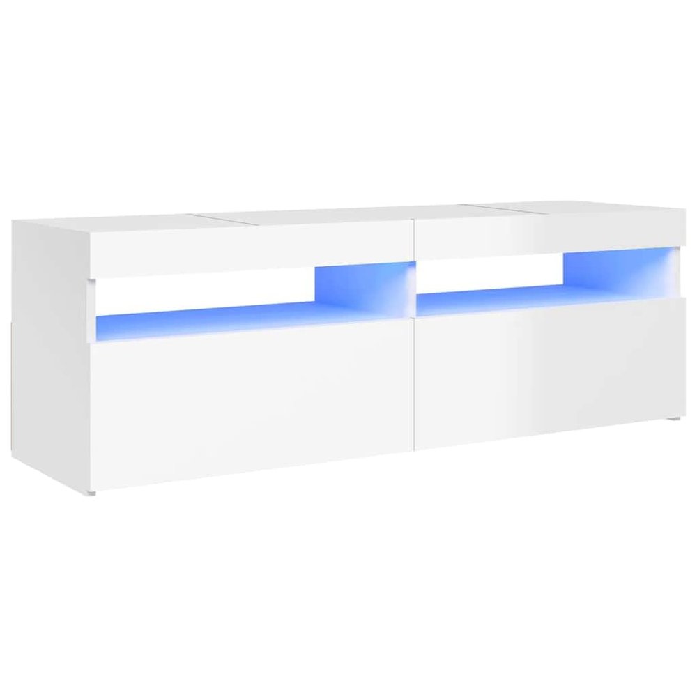 vidaXL TV Stand with RGB LED Lights High-Gloss White 120 x 35 x 40 cm