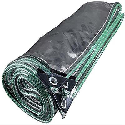 HYHMJ Clear PVC Tarpaulin, 0.4 mm Thick, Waterproof Cover, 1.3 x 5.5 m