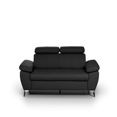 Mivano Gisele 3-Seat Sofa with Adjustable Headrests and Armrests, Faux Leather, Black