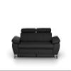 Mivano Gisele 3-Seat Sofa with Adjustable Headrests and Armrests, Faux Leather, Black view 1