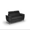 Mivano Gisele 3-Seat Sofa with Adjustable Headrests and Armrests, Faux Leather, Black view 3