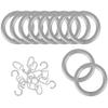 Bestlivings Curtain Rings with Pleat Hooks, 20-Piece Set, 40 mm, Gray view 1