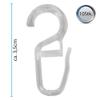 Bestlivings Curtain Rings with Pleat Hooks, 20-Piece Set, 40 mm, Gray view 3