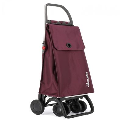 Folding Rolser Akanto MF Shopping Trolley, 4 Wheels (2 Swivel) - Bordeaux