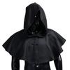COSDREAMER Medieval Hooded Cowl Cross Necklace Halloween Cloak for Demon, Witch, and Wizard Cosplay, Black, One Size view 3