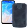 Suncase Genuine Leather Slim Case for Doogee N40 Pro, Pebble Blue view 1