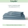TOYABR 3-Piece Duvet Cover Set, 60% Cotton and 40% TENCEL, 2 Pillowcases + 1 Duvet Cover, Breathable and Lightweight, Light Blue, 135 x 200 cm, 50 x 75 x 1 cm view 3