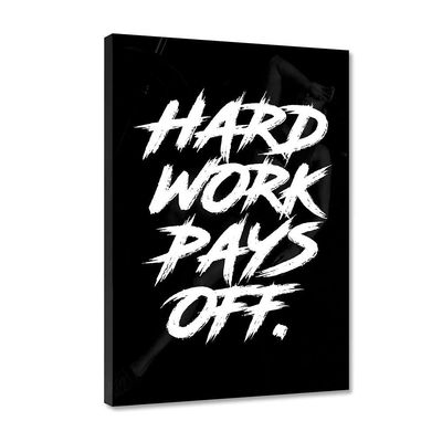 Hustling Sharks Wall Art – HARD WORK PAYS OFF, Canvas, 30 × 45 cm
