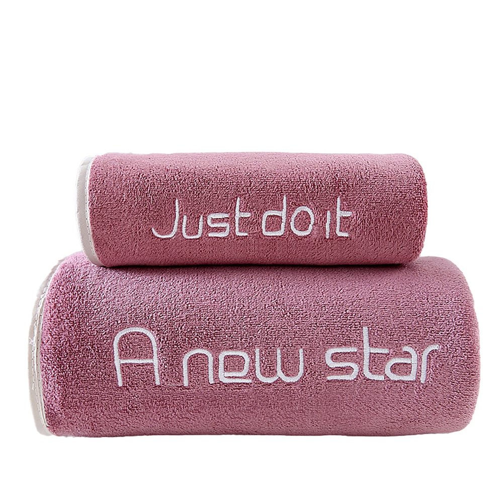 MARMODAY Cotton Bath Towels, Highly Absorbent, Quick-Drying, Super-Soft, Pink, 2-Piece