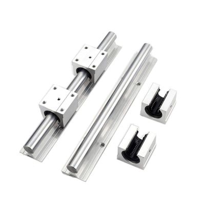 TANGJIANCHENG-B, 2-Piece 20 mm SBR20 Supported Linear Rail Guide with 4 SBR20UU Bearing Blocks, 200 mm