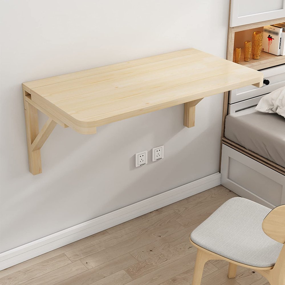 TRGCJGH Wall-Mounted Folding Desk, Solid Wood, 75 x 50 cm