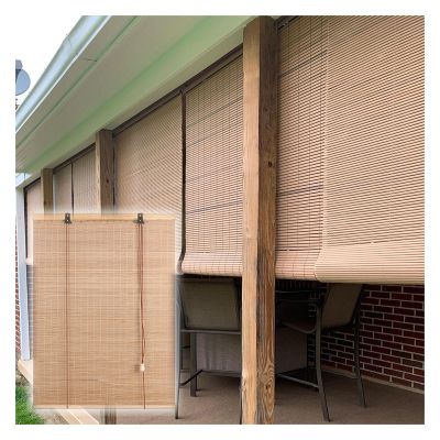 YSJX Bamboo Roller Blind with Side Pull, Weather-Resistant, Privacy and Sun Protection, W80 x H200 cm / 32 x 79 in