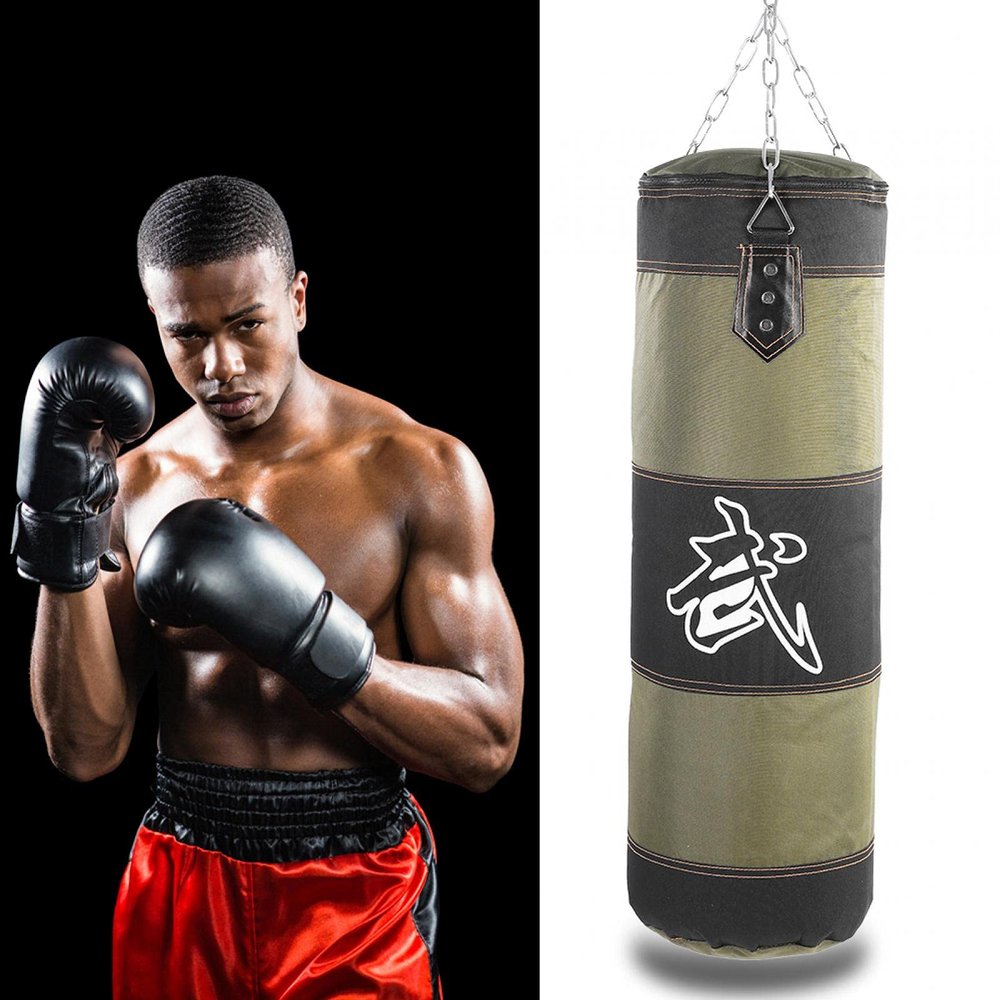 Kuuleyn Empty Punching Bag, Oxford Heavy Bag for Boxing, Kickboxing and Karate, Green, 80 cm