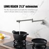 HAIYUNDA Wall-Mount Kitchen Faucet, Double-Joint Swivel Arm, Extendable, Two Handles, Brushed Nickel view 2