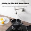 HAIYUNDA Wall-Mount Kitchen Faucet, Double-Joint Swivel Arm, Extendable, Two Handles, Brushed Nickel view 3