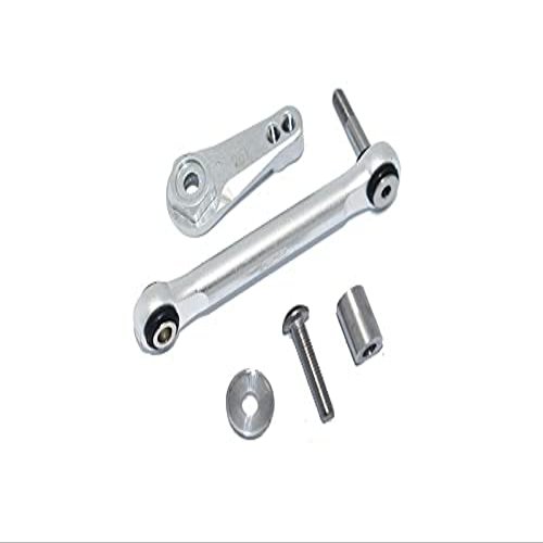 GPM Aluminum Tie Rod and 25T Servo Horn Set for Losi 1:10 Lasernut U4 and Tenacity DB Pro, 5-Piece, Silver