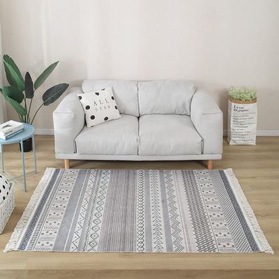Geling Modern Boho Cotton Rug, Washable, 120 x 160 cm