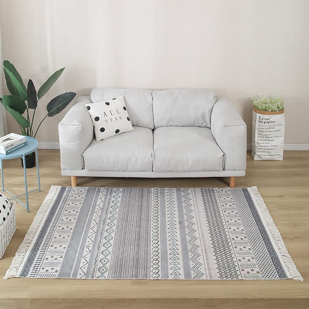 Geling Modern Boho Cotton Rug, Washable, 120 x 160 cm
