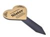 OriginDesigned Heart-Shaped Memorial Plaque for Sister, Gold Plaque on Black Stake view 4