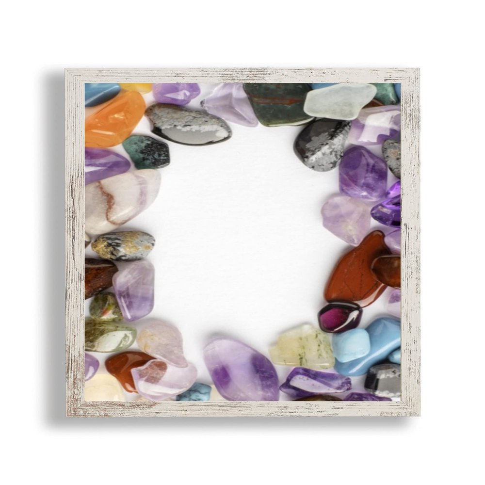 arte-tuo Opal X Picture Frame | 36 x 49 cm | Beige White Vintage | Anti-Glare Acrylic Glass