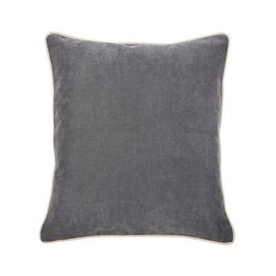 DONE Joy Cushion Cover 45 x 45 cm, Piping, Soft Velour Fabric, Cozy, Wrinkle-Resistant, Abrasion-Resistant, Zipper