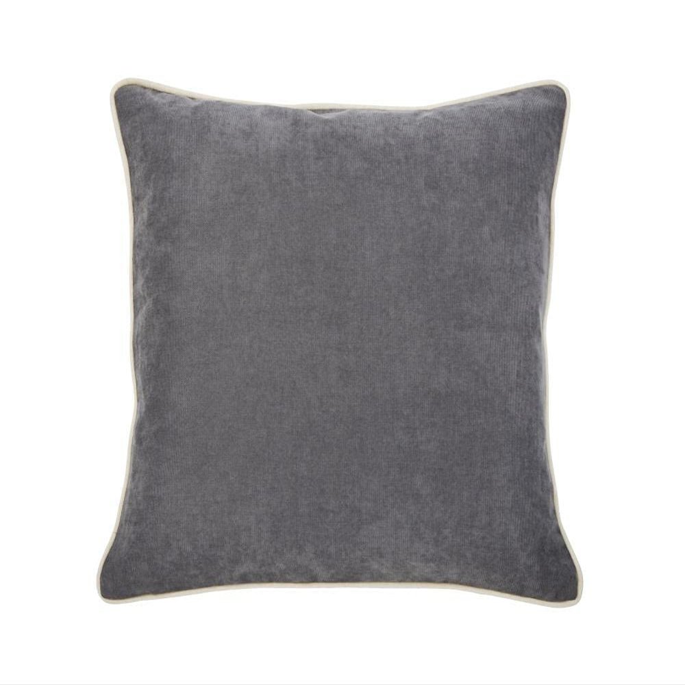 DONE Joy Cushion Cover 45 x 45 cm, Piping, Soft Velour Fabric, Cozy, Wrinkle-Resistant, Abrasion-Resistant, Zipper