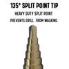 Drill America HSS Black & Gold Step Drill Bit with Quick-Change Hex Shank (1/8 in–1/2 in x 1/32 in) view 3
