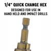 Drill America HSS Black & Gold Step Drill Bit with Quick-Change Hex Shank (1/8 in–1/2 in x 1/32 in) view 4