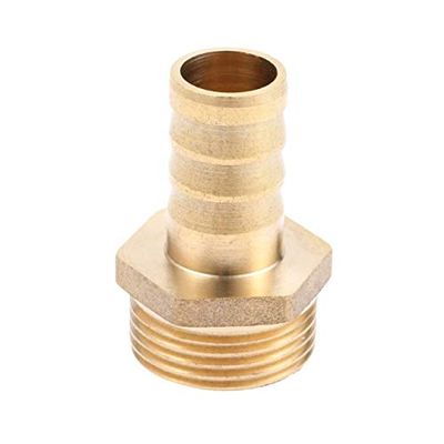 1-Pc Brass Garden Hose Connector, Male-Thread-to-Hose-Barb Adapter, PC19-06