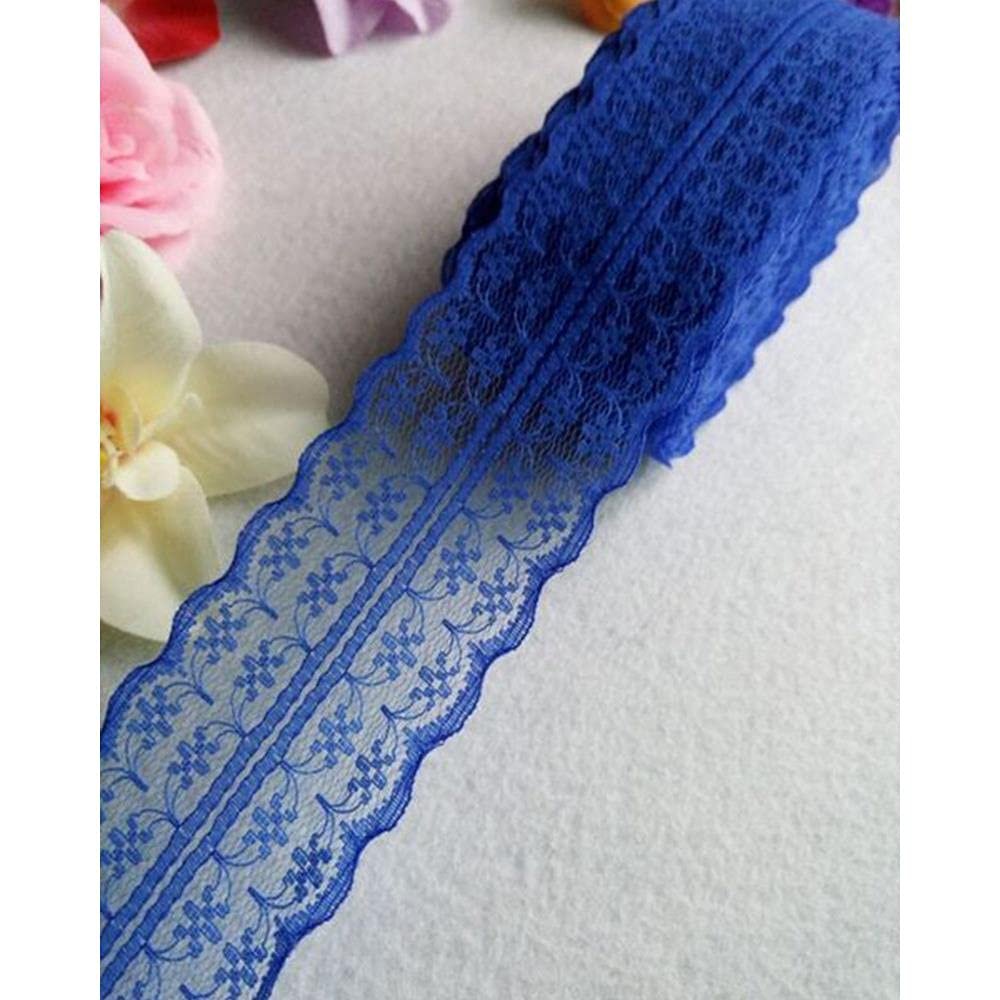 5 Meters of Beautiful Lace Trim, 4.5 cm Wide, Royal Blue