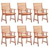 vidaXL 6-Piece Garden Dining Chair Set with Cushions Solid Acacia Wood view 3