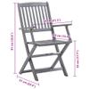 vidaXL Folding Dining Chairs, 8 pcs., with Cushions, Solid Acacia Wood view 2