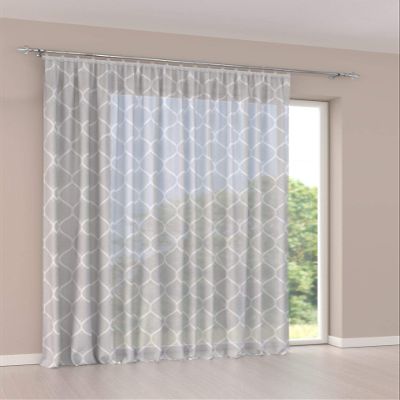 A-TEXTILE-24 Lisbon Custom-Made Curtain, Silver, 245 H x 350 W cm