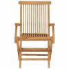 Tidyard 2-Pack Folding Teak Garden Chairs with Anthracite Cushions view 3
