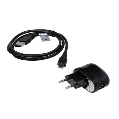 Charger and Micro-USB Cable for Tecno Camon 17 Pro, USB-C 3.0, 2100 mA