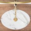 Rea Oval Ceramic Countertop Vessel Sink, Ivory Stone Marble, 33 x 48 cm view 2