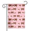 Hereford Cattle Pink Garden Flag, Polyester, 30 x 45 cm view 1