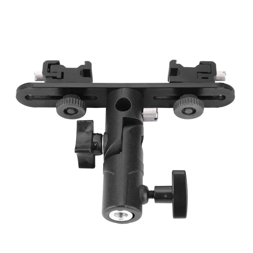 Niiyen Dual Hot Shoe Flash Bracket with Umbrella Holder