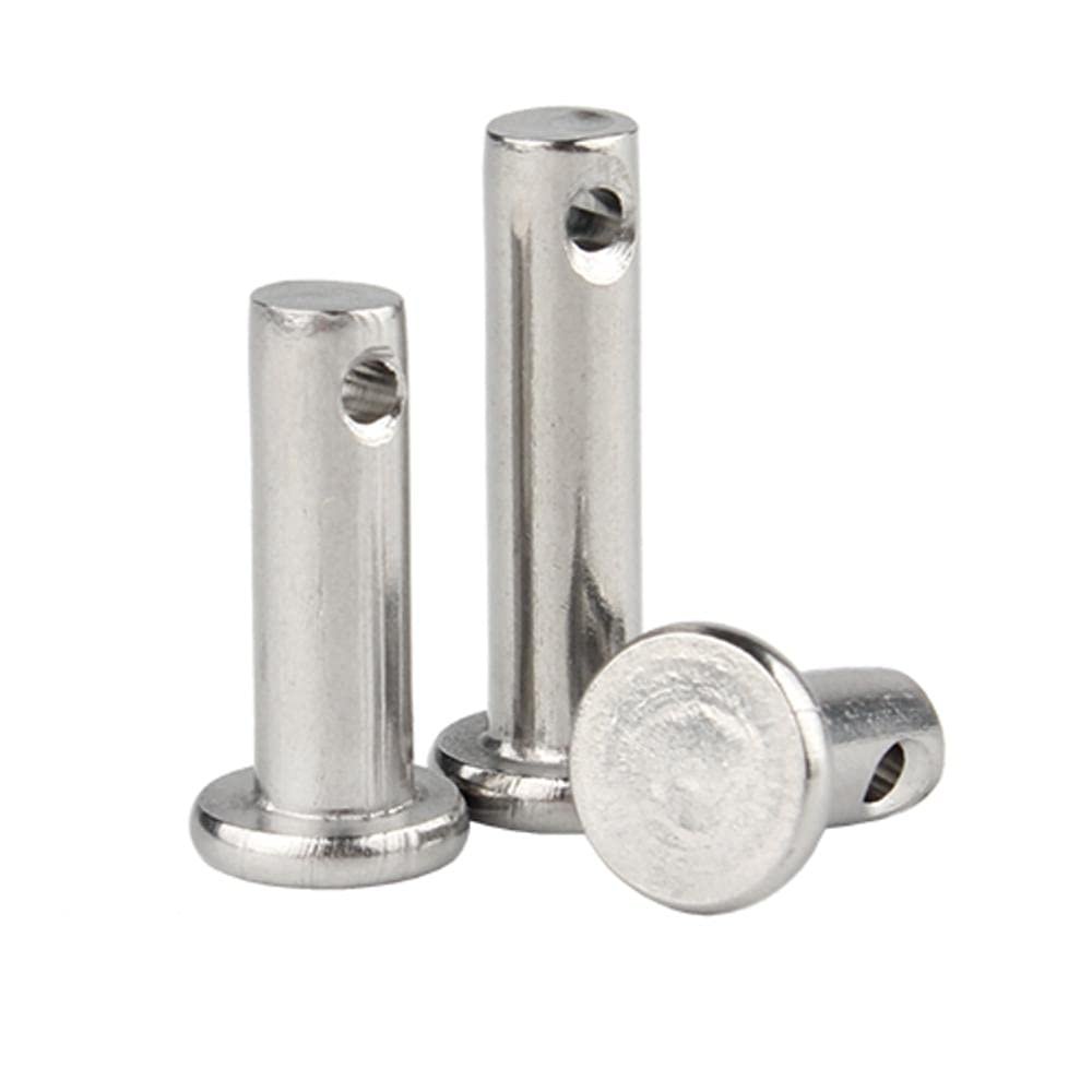 304 Stainless Steel Pin, M3 M4 M5 M6 M8 M10, Flat Head with Hole-Circle Pin, GB882 Locating Pin, M4 × 20 [10 pcs]
