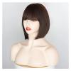Straight Bob Wig with Bangs, Short Heat-Resistant Synthetic Hair, 12 in, Color 2-33 view 1