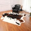 Plancholo Large Cowhide-Style Rug with Animal Print, Faux Fur, 2.1 x 1.6 m, Black/Brown view 2