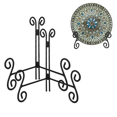 UOYEET Plate Stand, 8-Inch Plate Holder, 2-Pack, Black Metal Display Stand