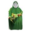 3D Bath Poncho Surf Poncho, Treer Changing Robe with Hood, Quick-Drying Microfiber Beach Towel for Adults and Children, Frog, 60 x 110 cm view 1