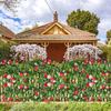YSDKJ Artificial Ivy Garden Privacy Screen, Expandable Wooden Trellis with Flowers, 0723 view 4