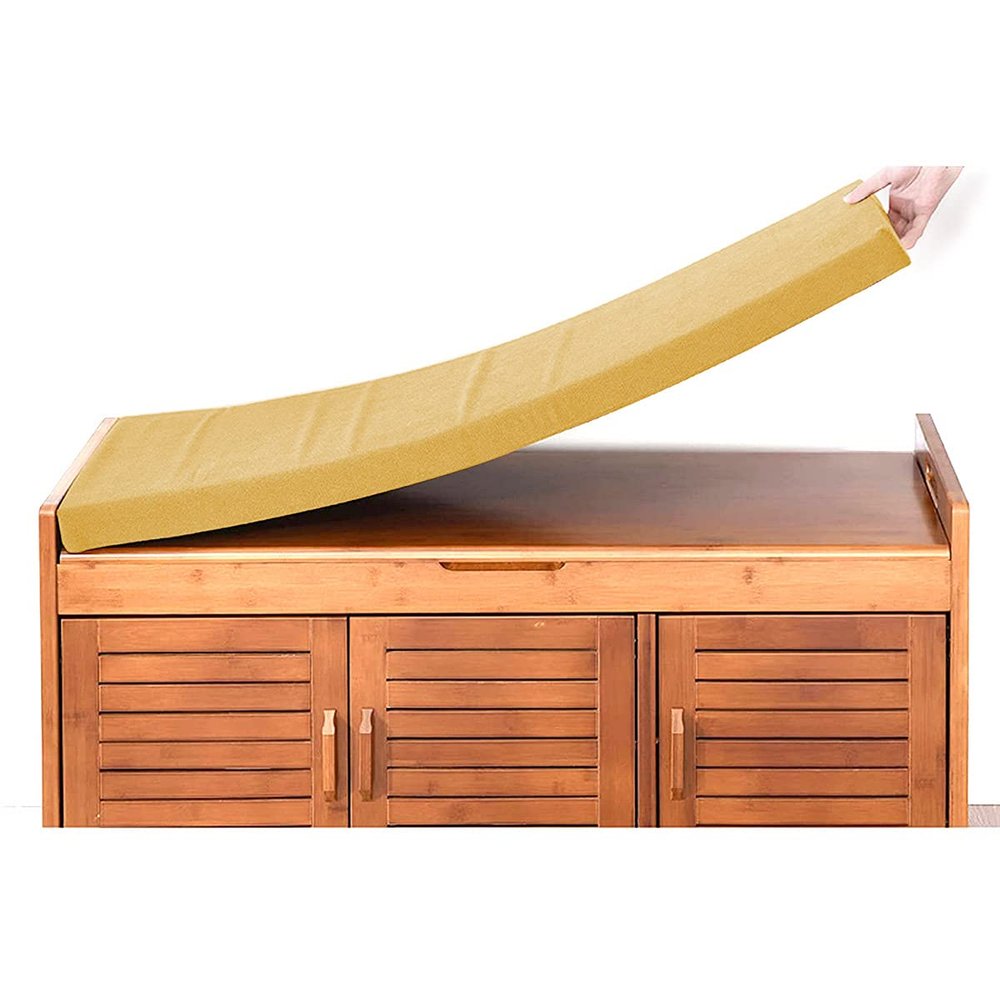 Waigg Kii Bench Cushion for 2- and 3-Seater Benches, 80/100/120 cm, Garden Bench Cushion, 180 x 35 x 3 cm, Yellow