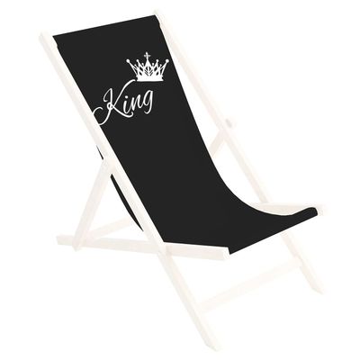 Ferocity Replacement Fabric Cover 131 x 44 cm, 100% Polyester, for Wooden Folding Lounge Chair, Black King [119]