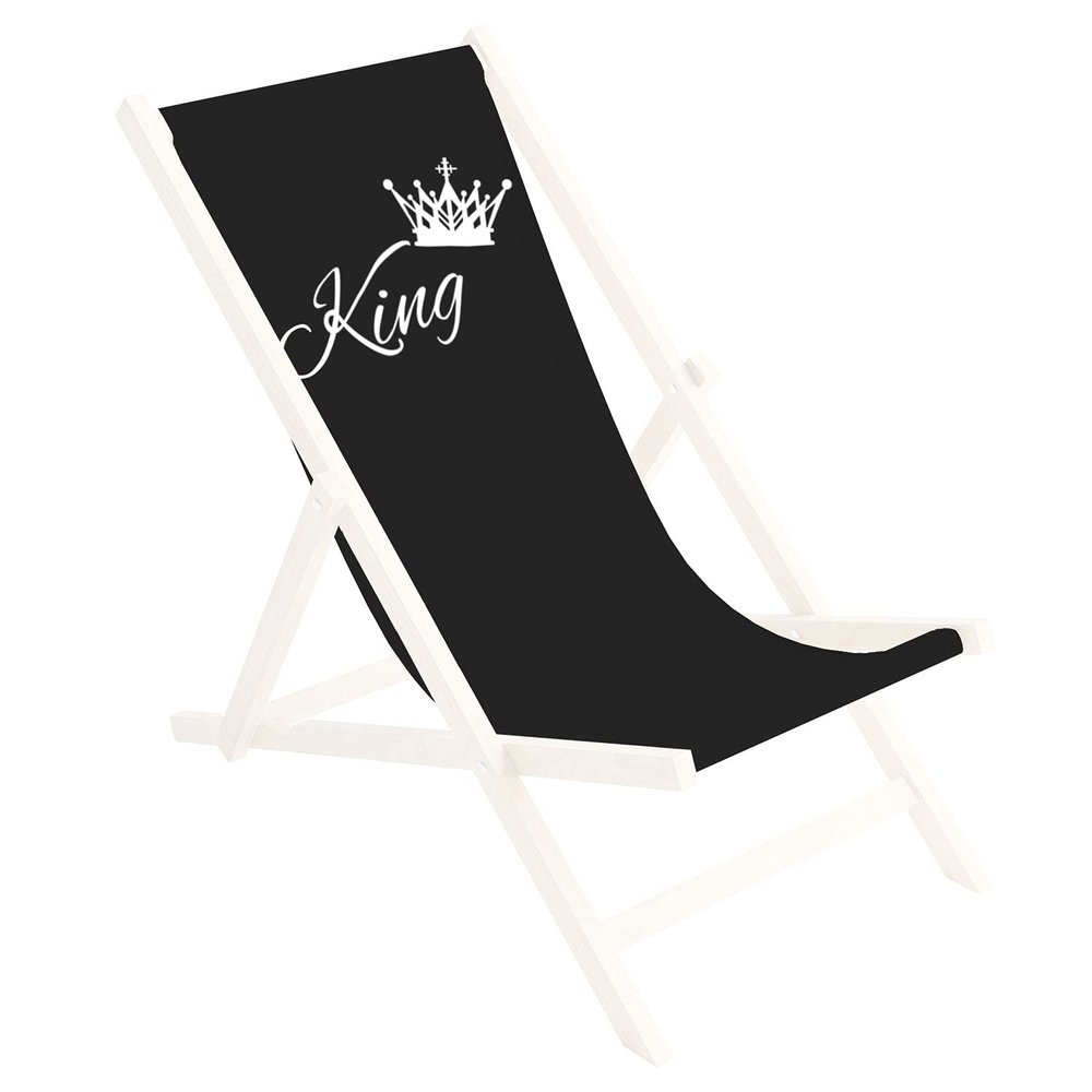 Ferocity Replacement Fabric Cover 131 x 44 cm, 100% Polyester, for Wooden Folding Lounge Chair, Black King [119]