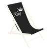 Ferocity Replacement Fabric Cover 131 x 44 cm, 100% Polyester, for Wooden Folding Lounge Chair, Black King [119] view 1